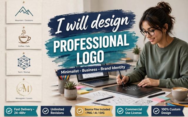 I will design a modern and professional logo for your brand